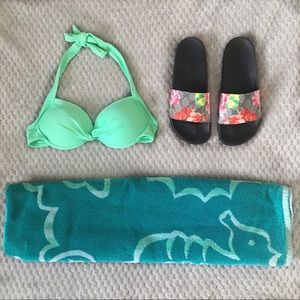 TAHITI | Push Up Halter Top Bikini Turquoise